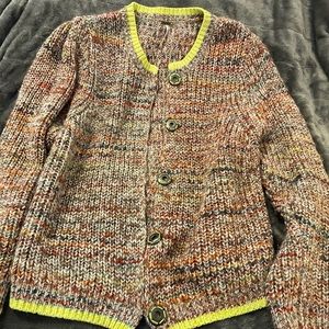 Gorgeous Free People Cardigan with fun colors & metal snaps